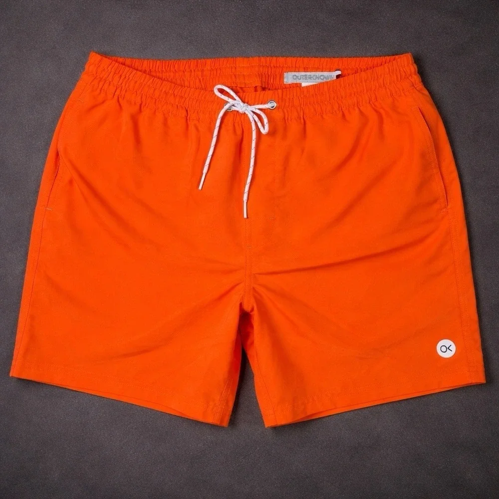 OUTERKNOWN Orange Nomadic Volley Board Shorts Trunks Men's M Beach Coastal NWT‎